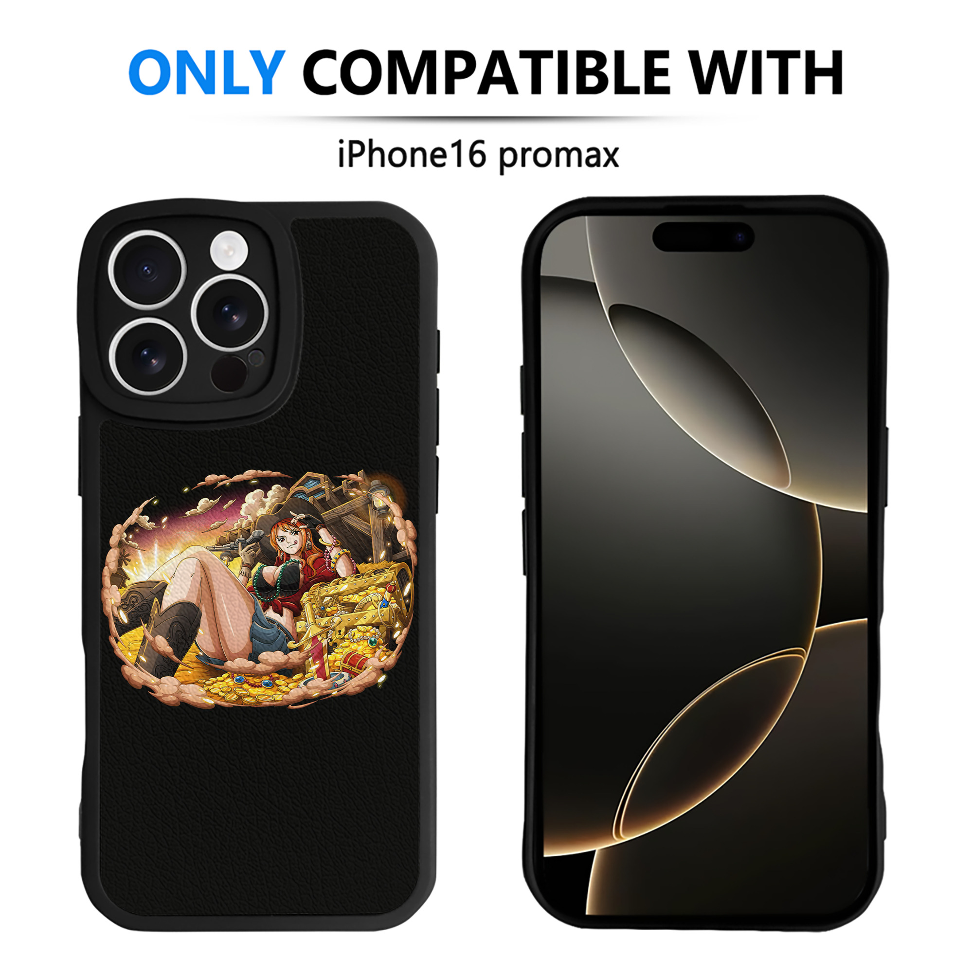 （画像用） ワンピース ナミ ONE PIECE Nami 【iPhone 16シリーズ対応】シリコンスマホケース（レザー調） 材質：シリコン